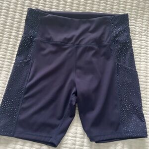 Queen of Sparkles Women's Navy Blue Sequin Shorts NWOT